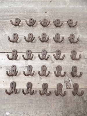 100 Cast Iron Hooks Lot of 100 Small Hangers Coat Hat Craft Restoration Cup Hall
