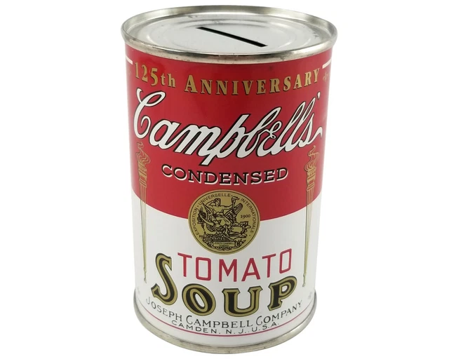 Campbell's Tomato Soup Can Coin Bank, Commemorative 125th Anniversary Bank