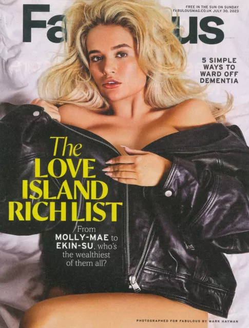 Fabulous Magazine Love Island reiche Liste Molly-Mae Ekin-Su, Delta Goodrem 30,7.23