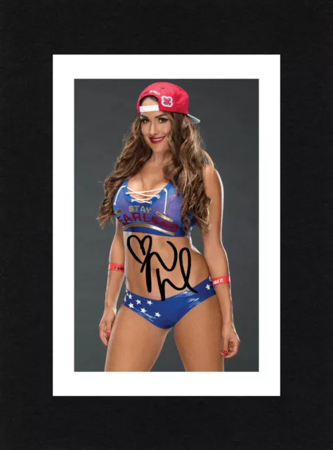 8X6 Mount NIKKI BELLA Signed PHOTO Print Gift Ready To Frame WWE Wrestling Diva