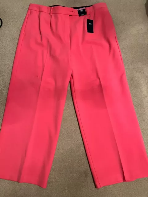 Ladies Marks & Spencer Wide Leg Coral Suit Trousers - Size 22