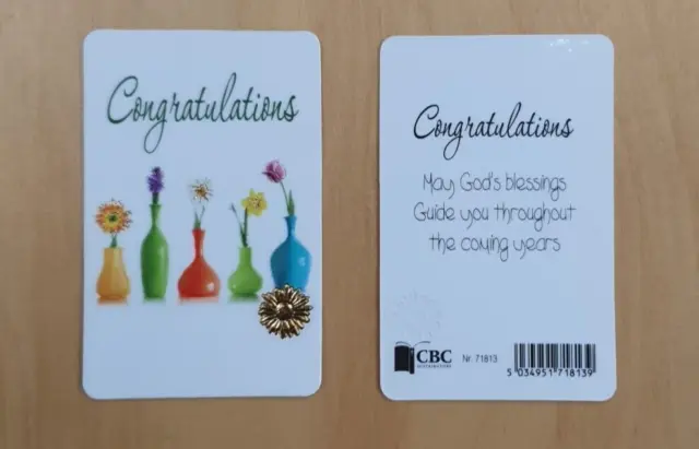 Religous Holy Card / Prayer Card : Congratulations