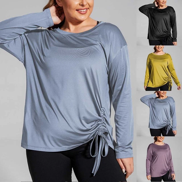T-shirt top cavo jogging maniche lunghe allentata asciugatura rapida abbigliamento top