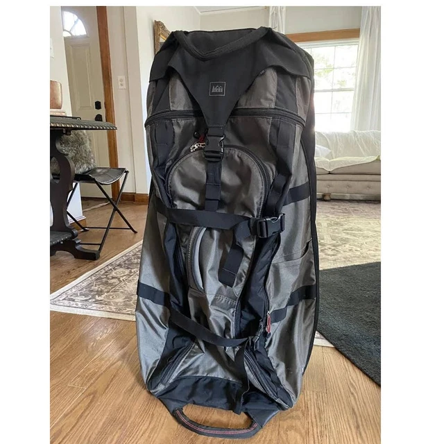 REI Co-op Black Explorer Expedition Wheeled Rolling Travel Duffel Bag Luggage