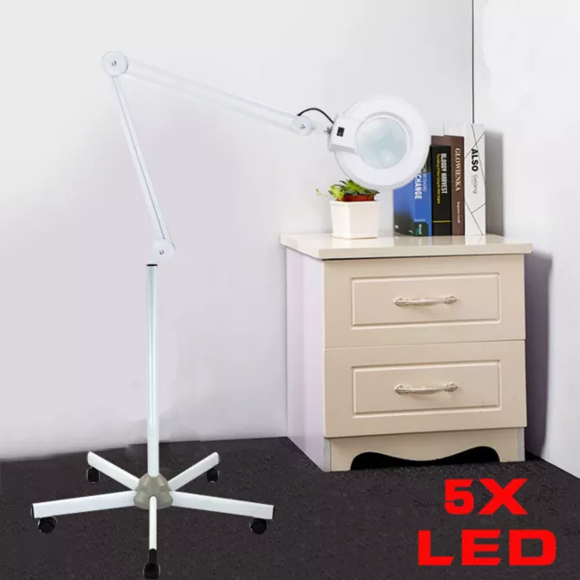 5× 24W LED Lupenleuchte Lupenlampe Standlupe LED-Ringlicht Kosmetik Standlupe DE