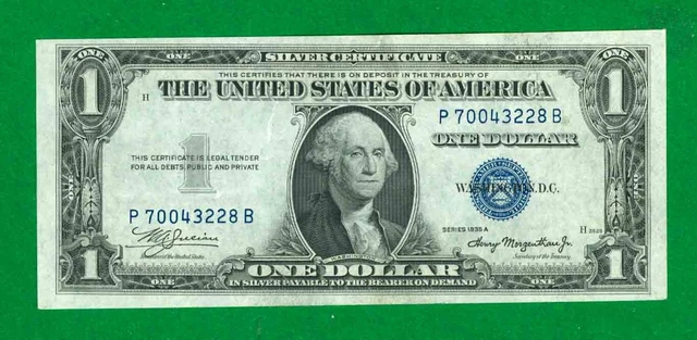 $1 1935-A 1 P/B Block Blue Seal Silver Certificate Cu.