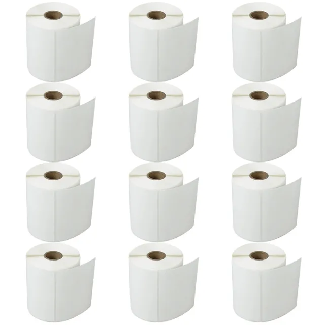 12 ROLLS 4X3 Direct Thermal 500 Labels/Roll 4"X3" For Zebra LP2844 GC420T&Rollo