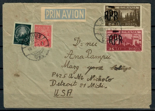 ROMANIA 1948 Brief mit RPR aufdruck