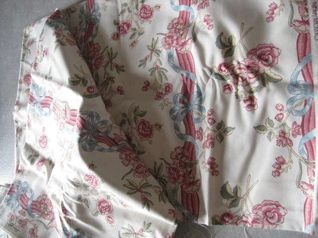 4 Rideaux Doublés Laura Ashley - Tissu Cachemire Imprimé, Tête à Fronces, Style Vintage Rose