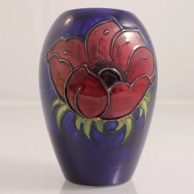 Vintage Moorcroft Vase Decorated With Anemone Pattern Signed Walter Moorcroft