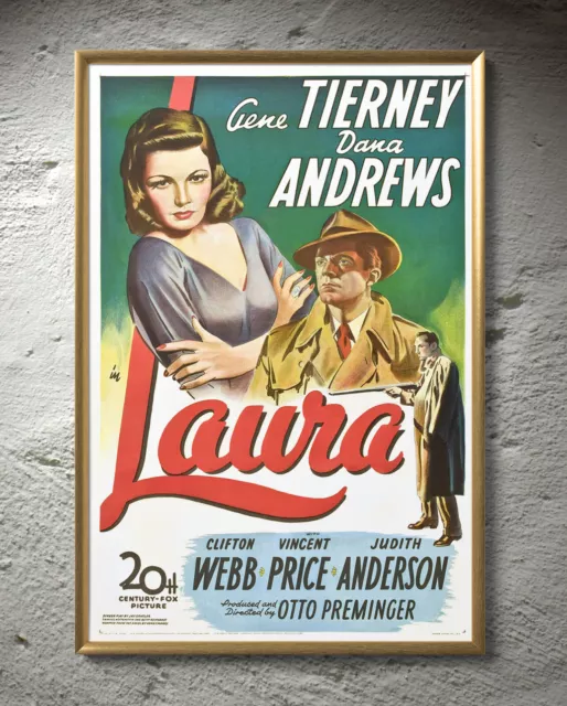Laura Gene Tierney 1944 Movie Poster 24"x36" Borderless Glossy 4414