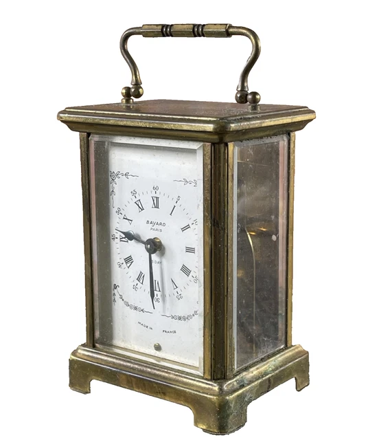 ANCIENNE HORLOGE VINTAGE formica Bayard, fer forgé marine, barre de