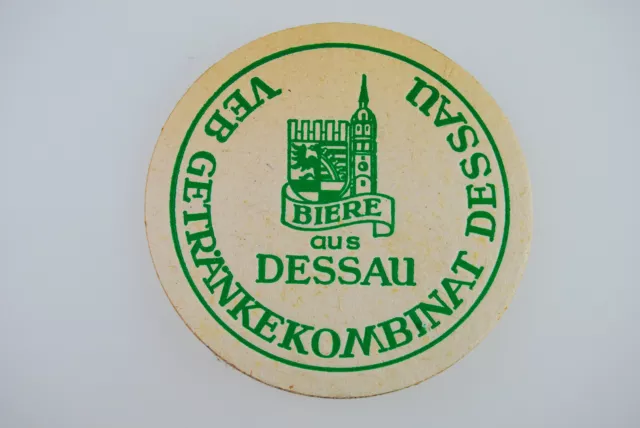 Alter Bierdeckel  Dessau Dessauer Bier - VEB Getränkekombinat - DDR, ca. 1960