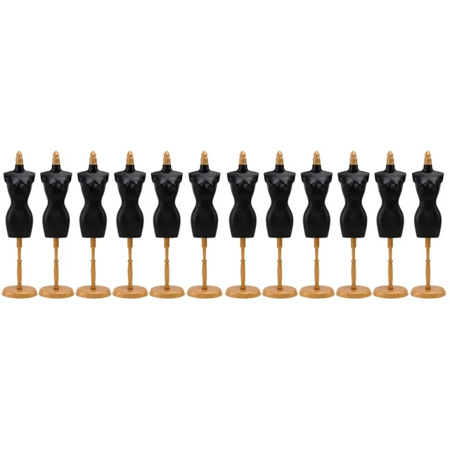 12 PIEZAS HÁGALO USTED MISMO Display Ropa de muñeca Escaparate Soporte Plástico Muñeca Vestido