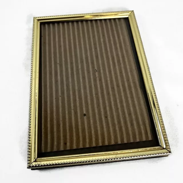 Vintage Ornate Gold Metal Photo Picture Easel Frame, Mid Century Modern 5 x 7
