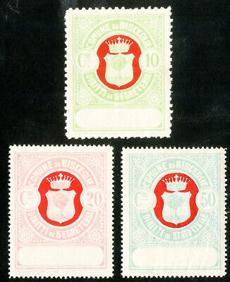 Italy Stamps MH VF Bisceglie Revenue Lot of 3 Values
