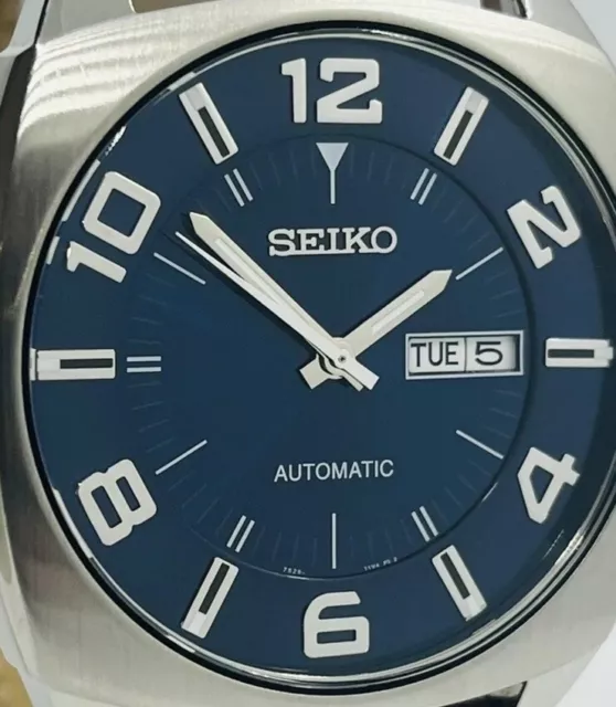 Seiko Recraft Automatic Blue Dial Brown Leather Men's Watch SNKN37( Excellently)