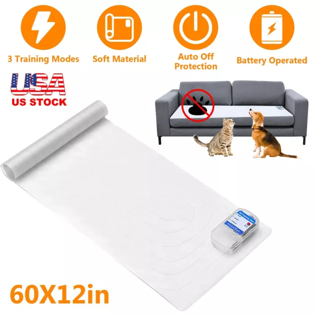 60x12" Pet Training Mat Dogs Cats Electric Indoor Safe Shock Training Pad 3 Mode