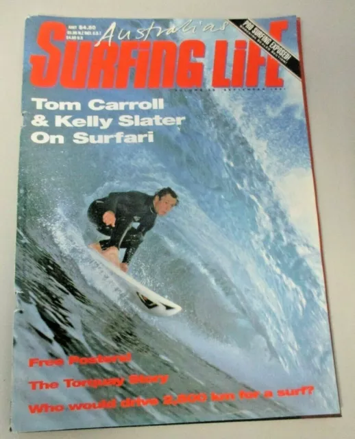 1991 Australia's Surfing Life Magazine Issue # 39 Sept Tom Carroll Kelly Slater
