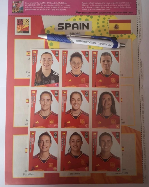 PANINI WOMENS WORLD Cup 2023 Sticker Collection Spain Update Sheet Inc