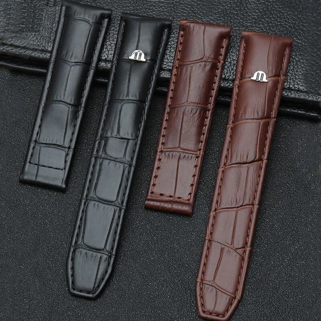 Genuine Leather Watchband Fit For MAURICE LACROIX Folding Buckle Leisure Straps