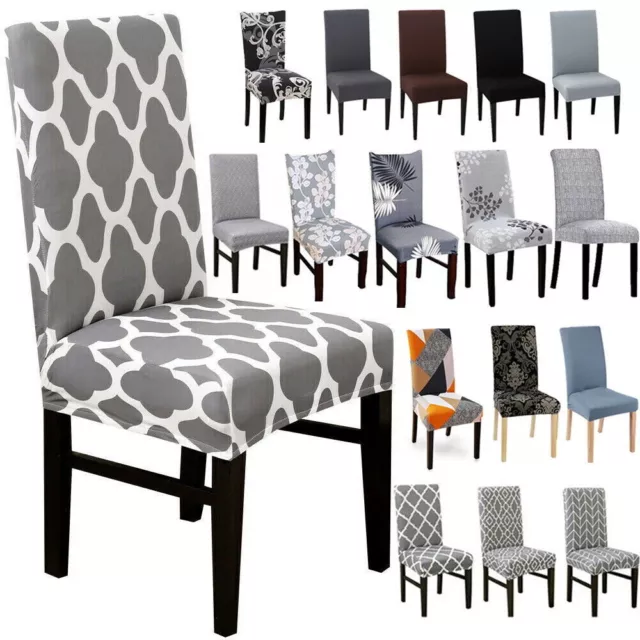 6PCS Dining Chair Seat Covers Slip Banquet Protective Stretch Covers Removable