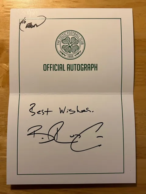 Brendan Rodgers, Celtic FC, Official 23/24 Club Card, Hand Signed, Dedicated,6x4