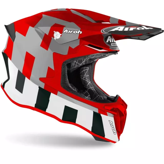 AIROH Wraap Casque Motocross - Raze Rouge Brillant Avec 100% Accuri2  Roll-Off