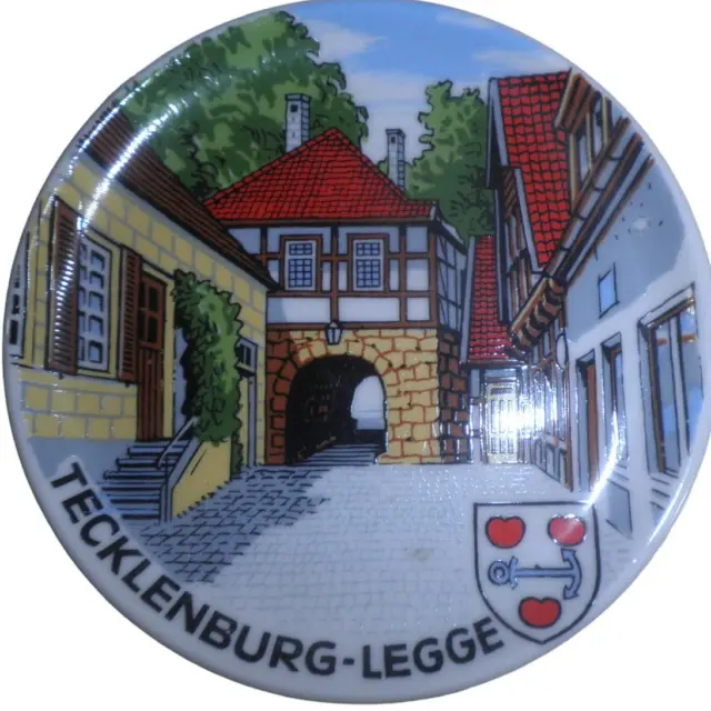 Porcelain Collectors Coaster, 3-7/8"D, Tecklenburg, Germany,  Legge Gatehouse