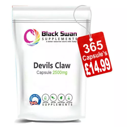 365 Devils Claw 2500mg Capsule Backache Joints Muscle Aches Hormonal FREE P&P