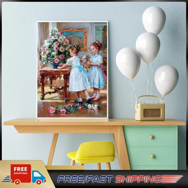 Two Sisters Oil Paint By Numbers Kit DIY Acrylic Painting Frameless Gift (B2205)