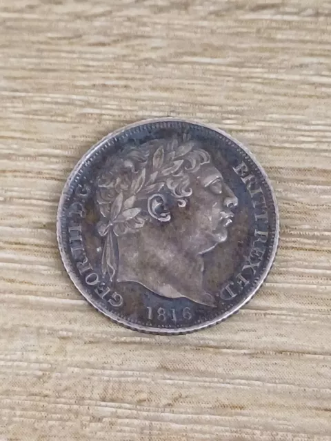 King George III Milled Silver Sixpence Dated 1816 (Nice Grade)