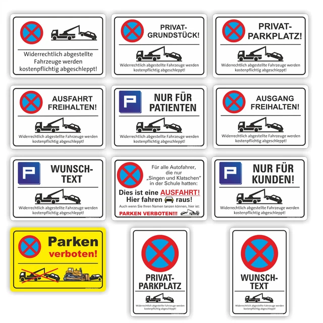 Komma Security Parken Verboten Schild – 30 X 20 Cm, Lustiger Hinweis Für Privatparkplatz, Wetterfest