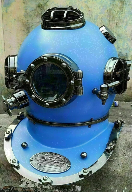 CASQUE DE PLONGÉE sous-marine antique en laiton Mark V US Navy cadeau marin... EUR 108,56