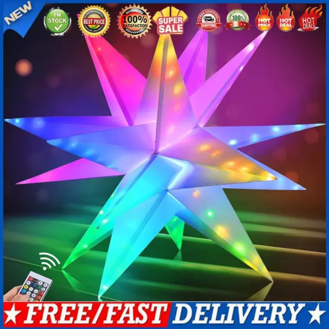 LED Christmas Star Tree Topper Bluetooth-Compatible USB Powered 3D Star Treetop