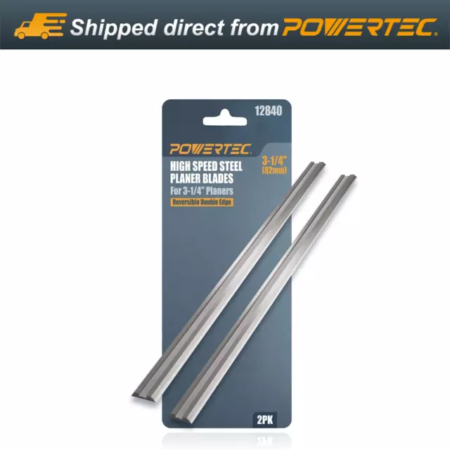 POWERTEC 3-1/4" HSS Hand Held Planer Blades Replacement for Bosch, Black&Decker