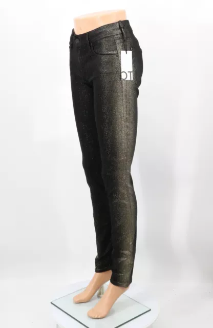 Mother Ladies The Looker All That Glitters Black Gold Skinny Jeans Rrp Â£235 Ep