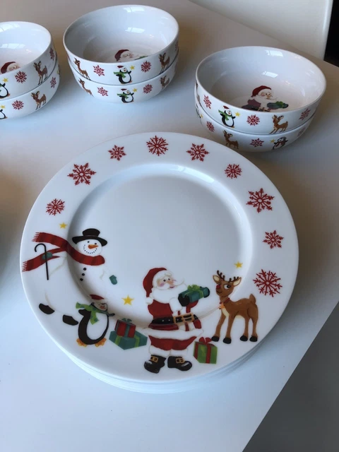 24 PIECE CHRISTMAS Crockery Set (Linea By House Of Fraser) Plates