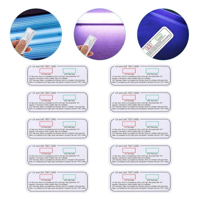 30pcs cartes de test uvc intérieur utiliser les cartes de test de la