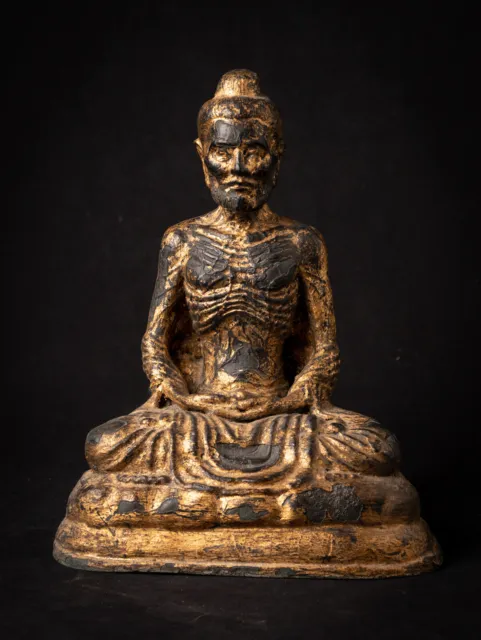 Antique bronze fasting Buddha statue from Thailand, 19th century