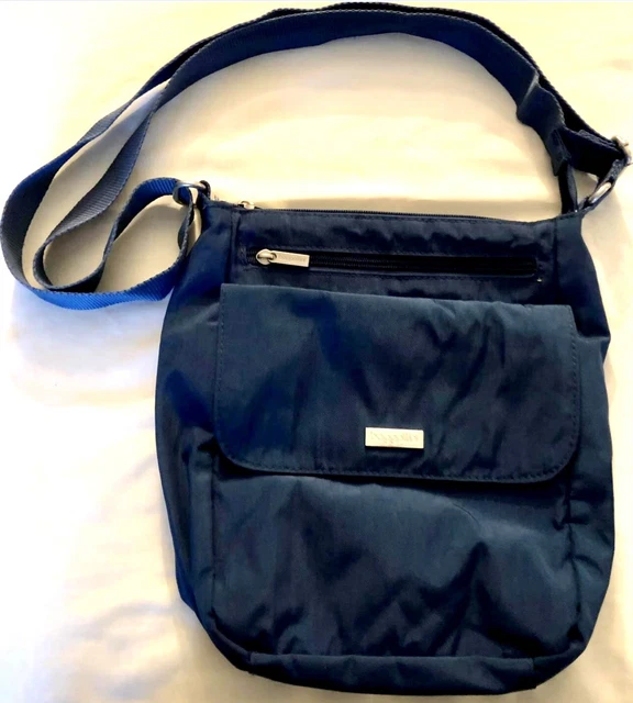 Baggallini Travel crossbody bag purse, blue. Multiple Pockets & Adjustable Strap