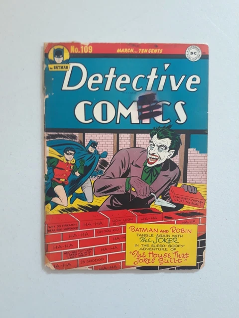 Detective Comics 109 Joker Cover and Story 1946 Golden Age Batman