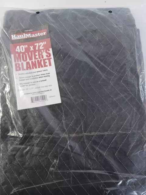40"x72" MOVERs BLANKET BLACK poly cotton PaDDeD Quilted furniture Moving Packing