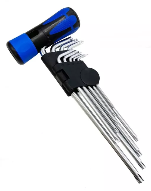 Juego De Llaves Torx Inviolable  En L Con Estuche Y Mango 9 Piezas T10-T50- 5234