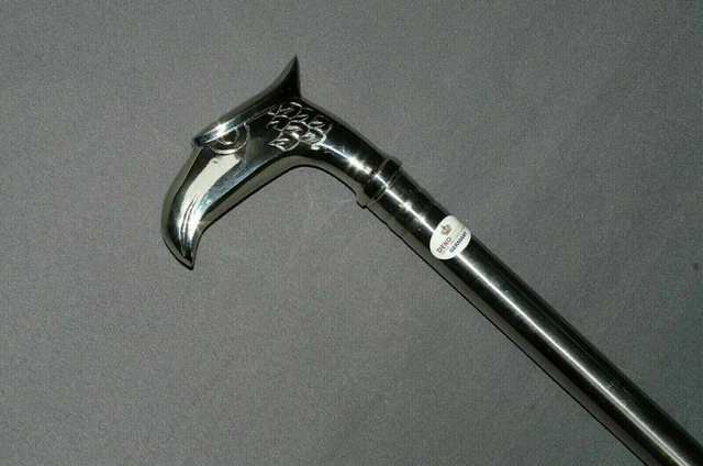 Handmade Noble Luxury Silver Eagle Head Handle Steel Cane Shaft Walking Stick