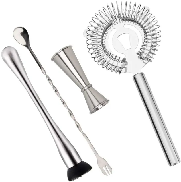 Cocktails Bar Mojito Tools Stainless Steel Spoon Jigger Strainer Muddler