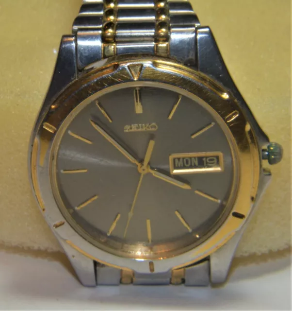 VINTAGE 1994 SEIKO 7N43-9041 Quartz Stainless Steel Bracelet Gents Wrist  Watch EUR 27,23 - PicClick FR