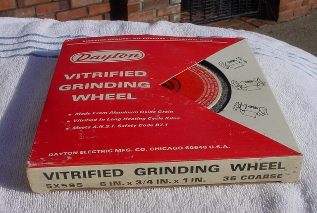 Dayton 5X595 -  6 x 3/4 x 1" Aluminum Oxide Bench Grinding Wheel 36 Coarse NEW