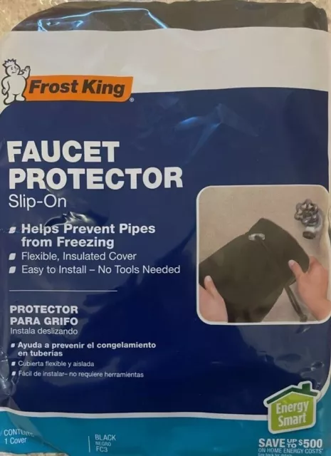 Frost King Slip-On Insulated Faucet Protector - FC3 - Black - NEW
