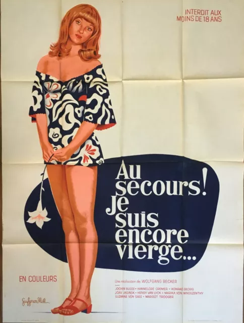 Affiche Cinéma AU SECOURS ! JE SUIS ENCORE VIERGE 120x160cm Poster / Érotique